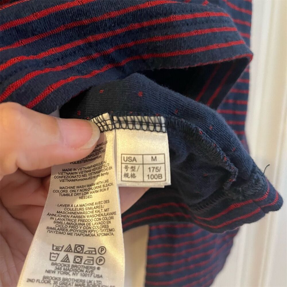 Brooks Brothers Red Fleece Men's Striped Henley Shirt Size M - Picture 4 of 8